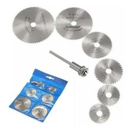 Kit 7 Peças Mini Disco Serra Circular Micro Retifica Dremel - 1