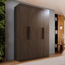 Ver imagem 1 de Guarda-roupa Solteiro 4 Portas 3 Gavetas Espanha - Mais Móveis Cor New Canion