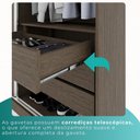 Ver imagem 2 de Guarda-roupa Solteiro 4 Portas 3 Gavetas Espanha - Mais Móveis Cor New Canion