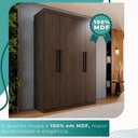 Ver imagem 4 de Guarda-roupa Solteiro 4 Portas 3 Gavetas Espanha - Mais Móveis Cor New Canion