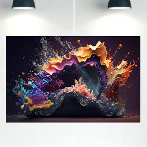 Quadro Decorativo Tela Canvas Abstratro Ref:qbab6 Lojall 150 X 100 Cm Borda Infinita