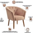 Ver imagem 3 de Cadeira Moderna para Recepção Comercial Sala de Espera Tecido Veludo Confortavel Pés de Madeira