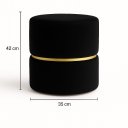 Ver imagem 2 de Puff Cinta no Meio Decorativa Preto Veludo