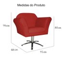 Ver imagem 3 de Kit 2 Poltronas Decorativa Marcela Base Giratória Metal Suede Vermelho Ms Decor
