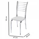 Ver imagem 4 de Kit 2 Cadeiras Iara Cromada Para Cozinha Branco