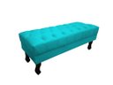 Ver imagem 1 de Recamier Baú Luis Xv Capitonê Retrô 120 cm Suede Azul Tifany Mz Decor