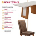 Ver imagem 7 de Mesa de Jantar Carolina 180cm Tampo MDF Vidro Canto Copo com 6 Cadeiras Lisa