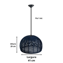 Ver imagem 4 de Pendente Redondo Preto Boca de 40 Cm Corda Náutica