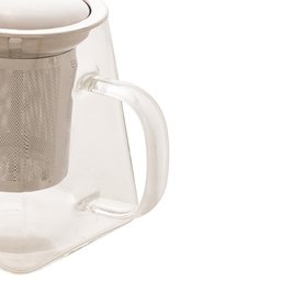 Chaleira de Vidro C/Infusor P/Ervas e Tampa Aço Inox Square 550ml Lyor - 3