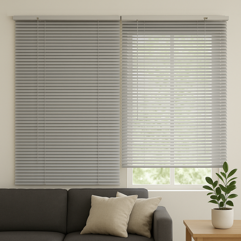 Persiana Pvc Trilho Metálico 240larg X 140alt Cinza (2 Pçs)