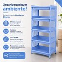 Ver imagem 3 de Estante Azul Infantil 5 Andares Organizadora Brinquedos Roupas Sapatos Lavanderia Plastica Reforcada