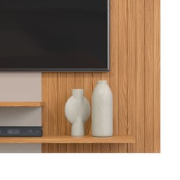 Painel para TV até 50 Polegadas 2 Prateleiras Nando DJ Móveis  Carvalho Nobre/Griz - 3