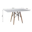 Ver imagem 3 de Conjunto De Mesa Eames Eiffel Retangular 120x75 Tampo De Madeira Branco Com 4 Cadeiras Brancas