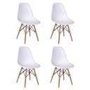 Ver imagem 4 de Conjunto De Mesa Eames Eiffel Retangular 120x75 Tampo De Madeira Branco Com 4 Cadeiras Brancas