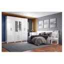 Ver imagem 6 de Guarda Roupa Casal Caju 6 Portas Branco com Espelho - Henn