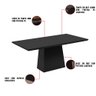 Mesa de Jantar Bianca 180x100 cm Preto com Base de Madeira - D'Rossi - 4