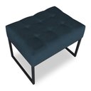 Ver imagem 2 de Puff Lisa Suede Azul Marinho Base Metálica Industrial Preto - Pallazio