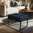 Ver imagem 4 de Puff Lisa Suede Azul Marinho Base Metálica Industrial Preto - Pallazio