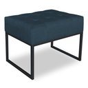 Ver imagem 1 de Puff Lisa Suede Azul Marinho Base Metálica Industrial Preto - Pallazio