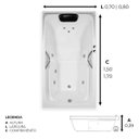 Ver imagem 6 de Banheira Retangular Macaé Completa com Hidro em Acrílico - 1.50x0.70x0.40 - 220v