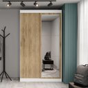 Ver imagem 1 de Guarda Roupa Solteiro 2 Portas 2 Gav Espelho Branco Carraro