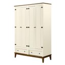 Ver imagem 1 de Armario Malibu 4 Portas e 2 Gavetas Cor Off White com Amendoa 204 Cm - 63669