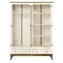 Ver imagem 2 de Armario Malibu 4 Portas e 2 Gavetas Cor Off White com Amendoa 204 Cm - 63669