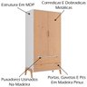 Roupeiro Com 2 Portas E 2 Gavetas BF1007 Branco Pinus HEC - 3