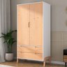 Roupeiro Com 2 Portas E 2 Gavetas BF1007 Branco Pinus HEC - 8
