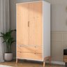Roupeiro Com 2 Portas E 2 Gavetas BF1007 Branco Pinus HEC - 2