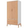 Roupeiro Com 2 Portas E 2 Gavetas BF1007 Branco Pinus HEC - 1