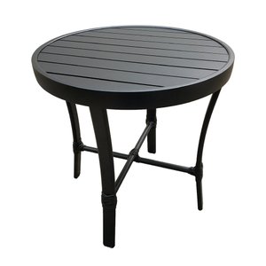 Mesinha Ripada Redonda Diâmetro de 0.50m Alumínio Preta