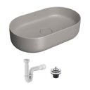 Ver imagem 1 de Cuba de Apoio Deca Slim 50x30 Oval Soft Antracite + Válvula + Sifão