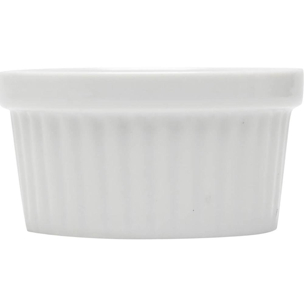 Jogo 50 Ramekin Canelado Porcelana 40ml Classic Branco Lyor - 1