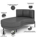 Ver imagem 3 de Sofá Chaise Longue Sala de Estar Living Lucca Esquerdo D02 Corano Cinza C-03 - Lyam Decor