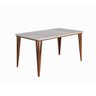 Mesa Jantar ( Madeira Maciça ) Dobue Safira com 6 Cadeiras 1,60x90cm - Imbuia/branco/bege - 4