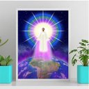 Ver imagem 1 de Quadro Chama Violeta Saint Germain Mundo 24x18cm:madeira Branca