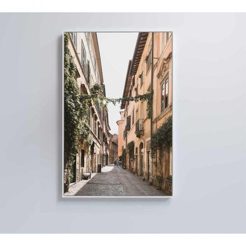 Quadro Rua Estreita 60x90 Cm Tecido Canvas