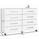 Ver imagem 1 de Cômoda com 8 Gavetas e Rodízios Jade Amêndoa