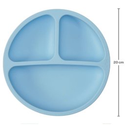 Kit Refeicao Infantil 4 Pecas em Silicone Azul - Buba - 2