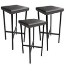 Ver imagem 2 de Kit 03 Banquetas Alta Bar Cozinha Sala de Jantar Preto Stella L02 Couríssimo Preto - Lyam Decor