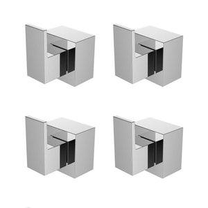 Kit 4 Acabamentos Quadrado para Registro Base Deca 3/4-1/2 Pressão Gaveta Metal Premium