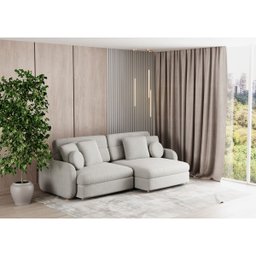Sofá Denver 2,74m em Linho Safira Off White - Home Mobily - 2