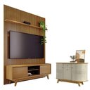 Ver imagem 1 de Estante Home Theater com Bancada Suspensa Milo Cumaru com Aparador para Sala Buffet Monza Cumaru
