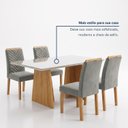 Ver mais imagens de Conjunto Sala de Jantar 4 Lugares Retangular Tampo Vidro MDF 120x80cm Mesa Lyra e Cadeiras Carol