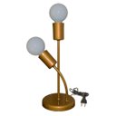 Ver imagem 6 de Abajur Luminária de Mesa 2 Hastes Moderno Ideal para Sala, Quarto na Cor Dourada Bivolt 110v/220v