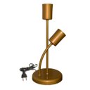 Ver imagem 5 de Abajur Luminária de Mesa 2 Hastes Moderno Ideal para Sala, Quarto na Cor Dourada Bivolt 110v/220v