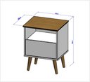 Ver imagem 4 de Mesa de Cabeceira Cancun Decorativa Quarto Criado Moderno C/ Gaveta e Prateleira Nicho