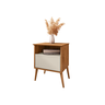 Mesa de Cabeceira Cancun Decorativa Quarto Criado Moderno C/ Gaveta e Prateleira Nicho - 3