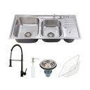 Ver imagem 1 de Kit Cuba para Cozinha Aço Inox 304 com Acessórios Caiapós e Torneira Monocomando Envira Pingoo.